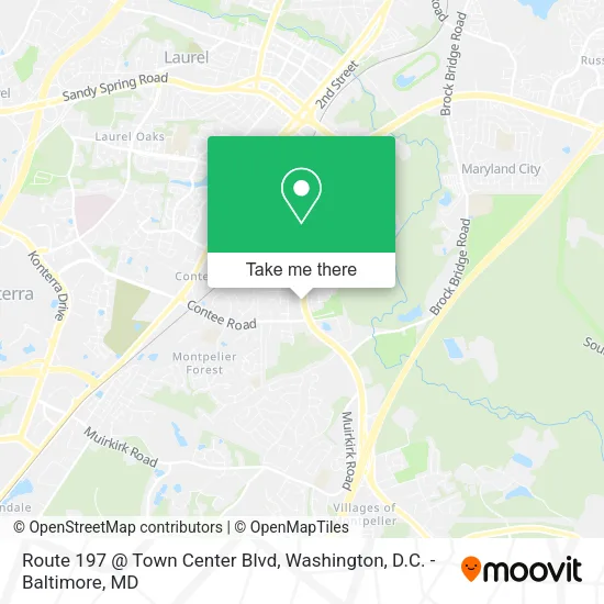 Route 197 @ Town Center Blvd map