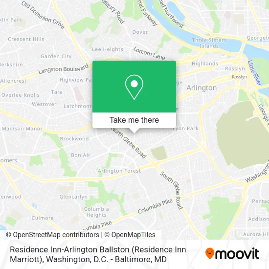 Mapa de Residence Inn-Arlington Ballston (Residence Inn Marriott)