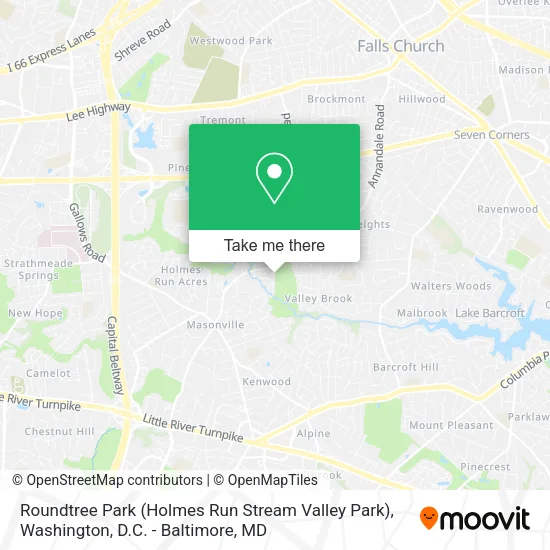 Mapa de Roundtree Park (Holmes Run Stream Valley Park)