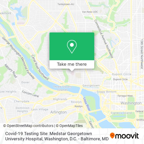 Mapa de Covid-19 Testing Site: Medstar Georgetown University Hospital