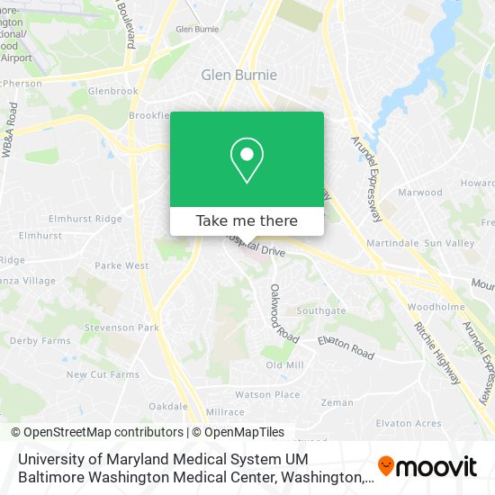 University of Maryland Medical System UM Baltimore Washington Medical Center map