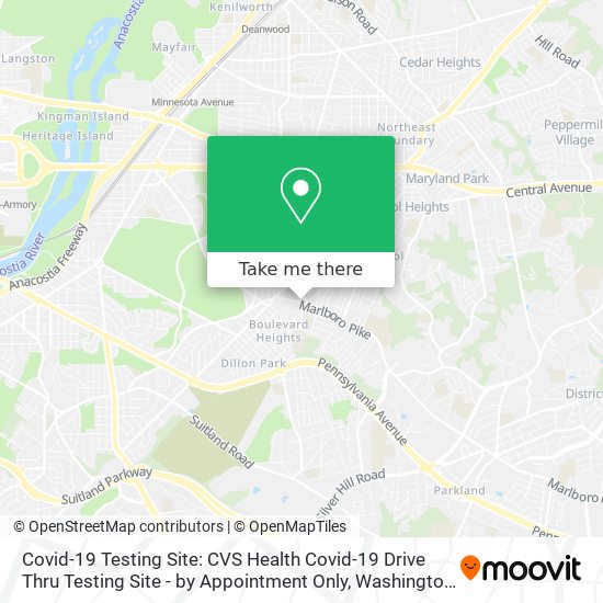 Covid-19 Testing Site: CVS Health Covid-19 Drive Thru Testing Site - by Appointment Only map