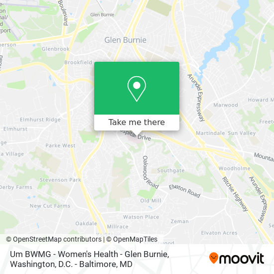 Mapa de Um BWMG - Women's Health - Glen Burnie