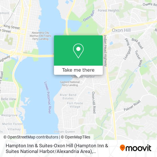 Mapa de Hampton Inn & Suites-Oxon Hill (Hampton Inn & Suites National Harbor / Alexandria Area)