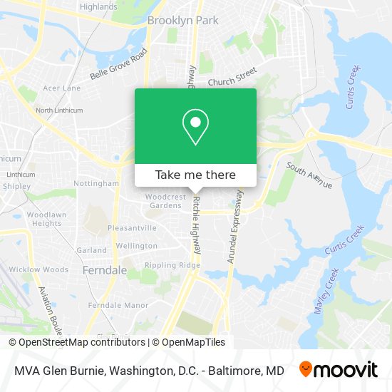 MVA Glen Burnie map