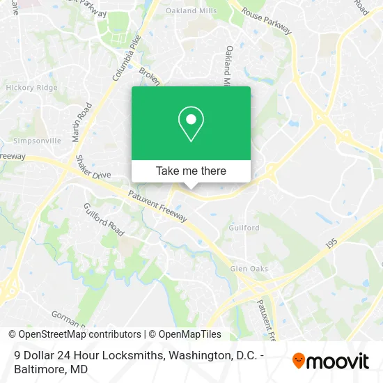 Mapa de 9 Dollar 24 Hour Locksmiths