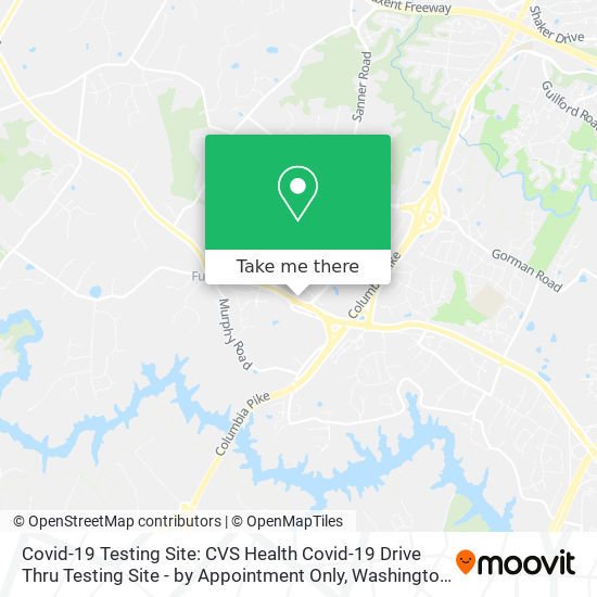 Covid-19 Testing Site: CVS Health Covid-19 Drive Thru Testing Site - by Appointment Only map