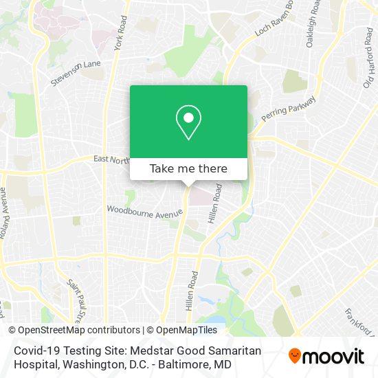 Covid-19 Testing Site: Medstar Good Samaritan Hospital map
