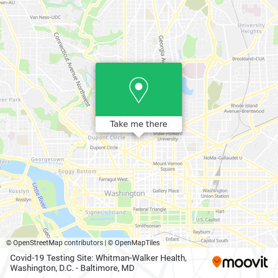 Mapa de Covid-19 Testing Site: Whitman-Walker Health