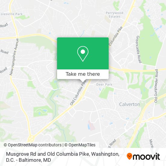 Musgrove Rd and Old Columbia Pike map