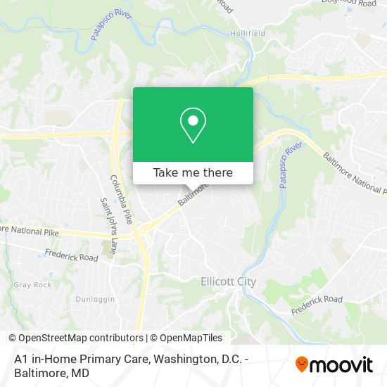 A1 in-Home Primary Care map