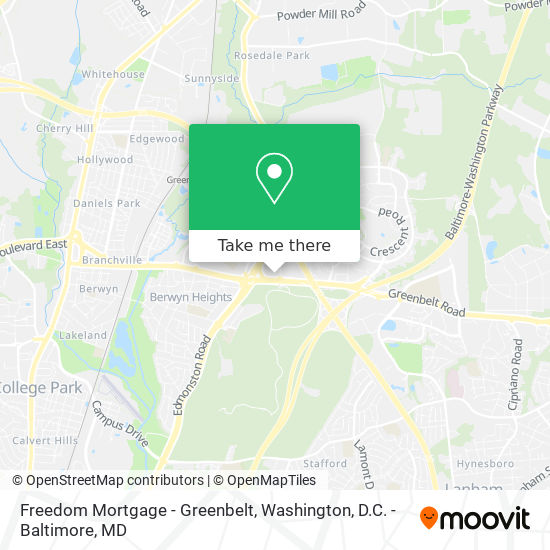 Freedom Mortgage - Greenbelt map