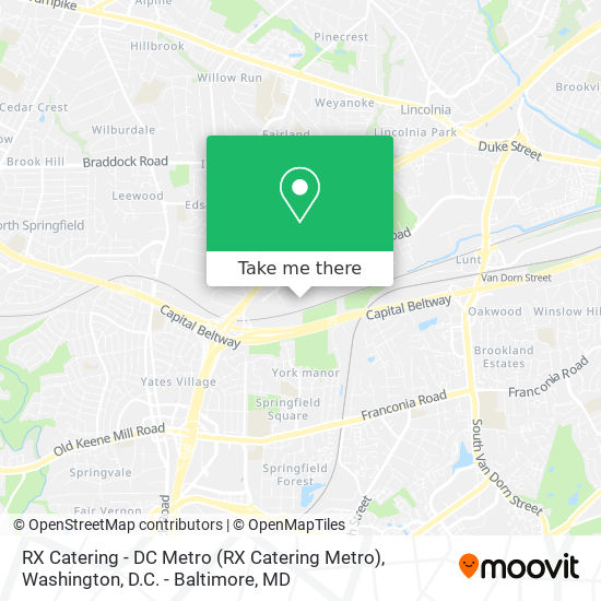 Mapa de RX Catering - DC Metro