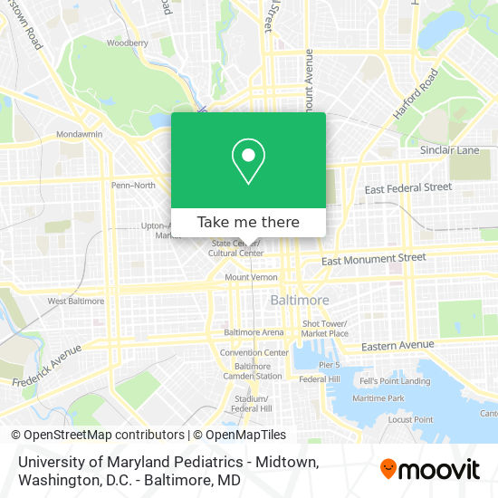 University of Maryland Pediatrics - Midtown map