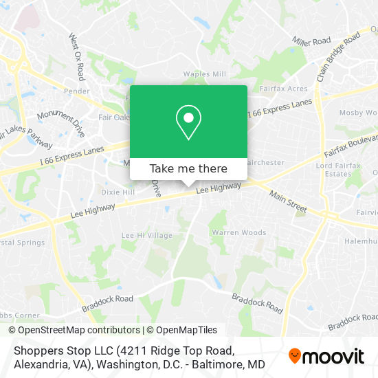 Mapa de Shoppers Stop LLC (4211 Ridge Top Road, Alexandria, VA)