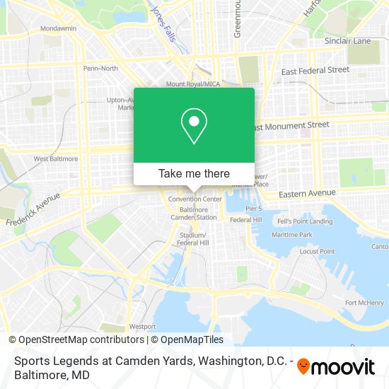 Mapa de Sports Legends at Camden Yards