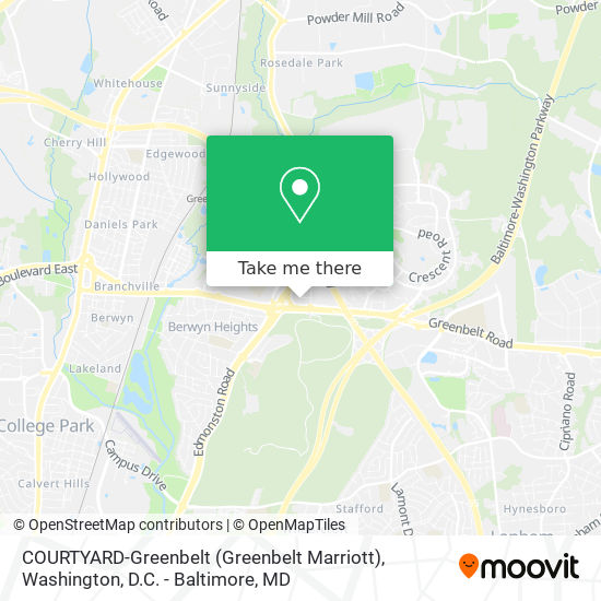 COURTYARD-Greenbelt (Greenbelt Marriott) map