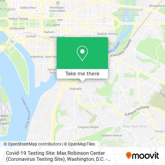 Mapa de Covid-19 Testing Site: Max Robinson Center (Coronavirus Testing Site)