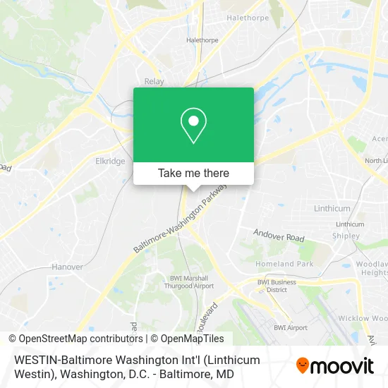 WESTIN-Baltimore Washington Int'l (Linthicum Westin) map