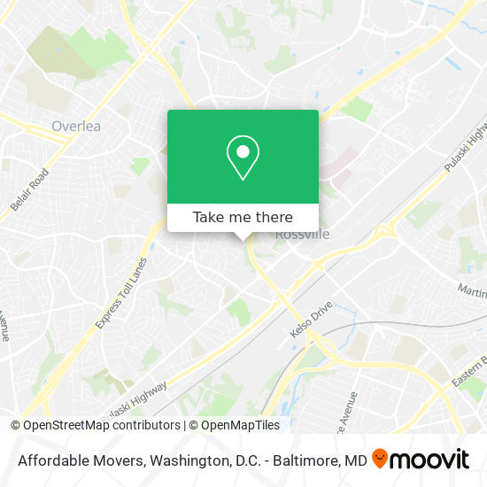 Affordable Movers map