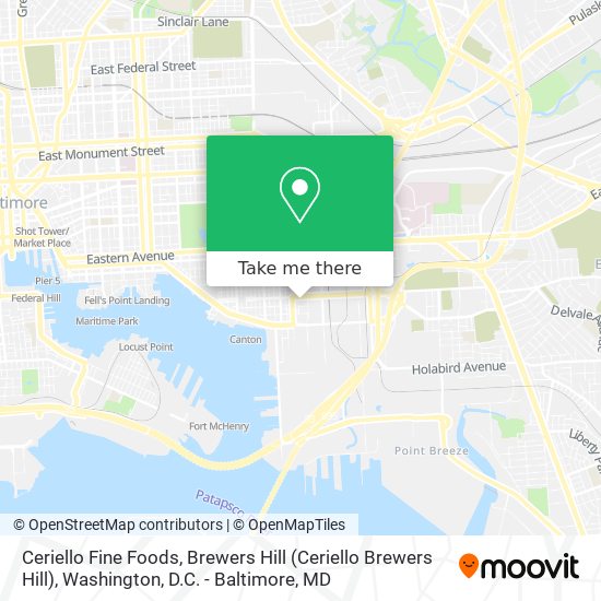 Mapa de Ceriello Fine Foods, Brewers Hill (Ceriello Brewers Hill)