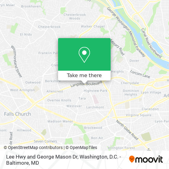 Lee Hwy and George Mason Dr map