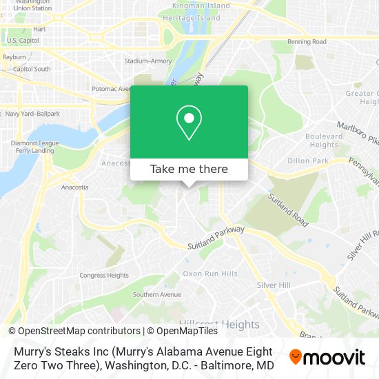 Mapa de Murry's Steaks Inc (Murry's Alabama Avenue Eight Zero Two Three)