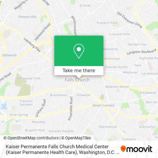 Mapa de Kaiser Permanente Falls Church Medical Center (Kaiser Permanente Health Care)