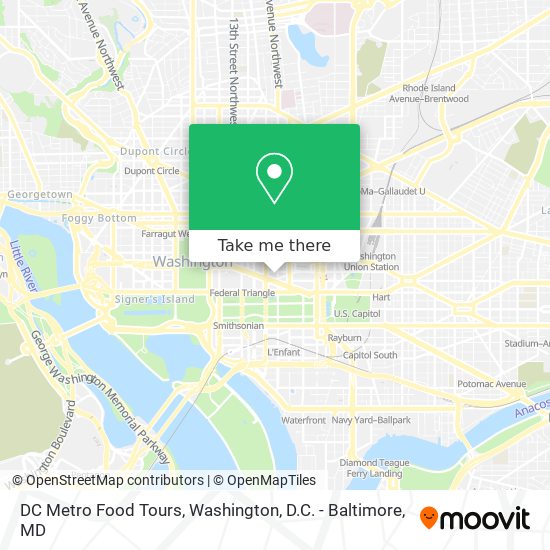 DC Metro Food Tours map