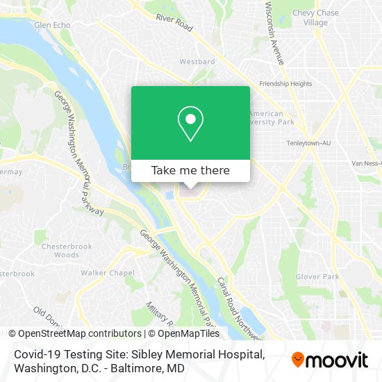 Covid-19 Testing Site: Sibley Memorial Hospital map