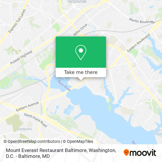 Mount Everest Restaurant Baltimore map