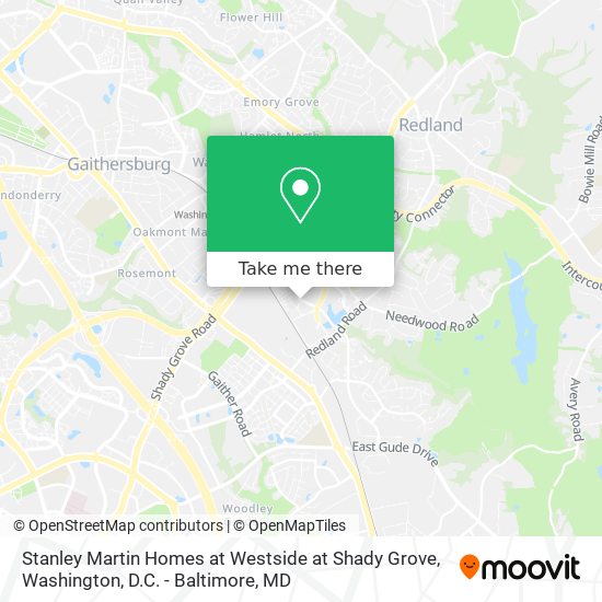 Stanley Martin Homes at Westside at Shady Grove map
