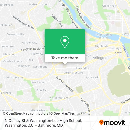 N Quincy St & Washington-Lee High School map