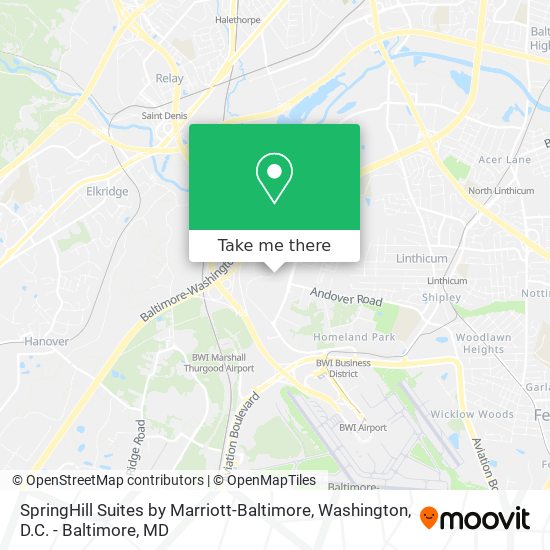 Mapa de SpringHill Suites by Marriott-Baltimore