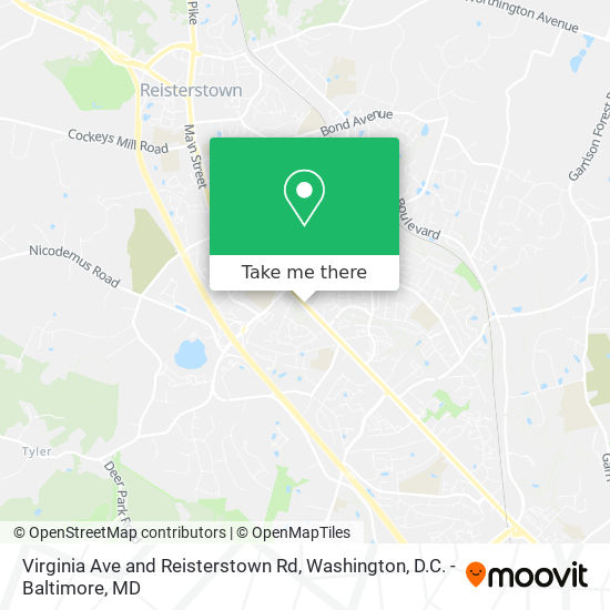 Virginia Ave and Reisterstown Rd map
