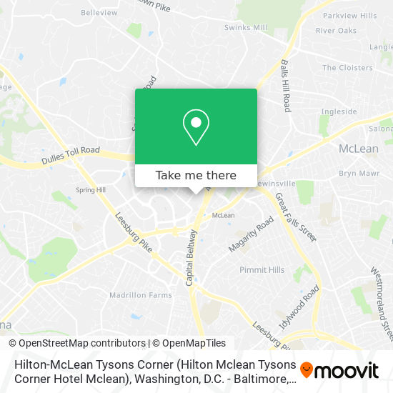 Mapa de Hilton-McLean Tysons Corner (Hilton Mclean Tysons Corner Hotel Mclean)