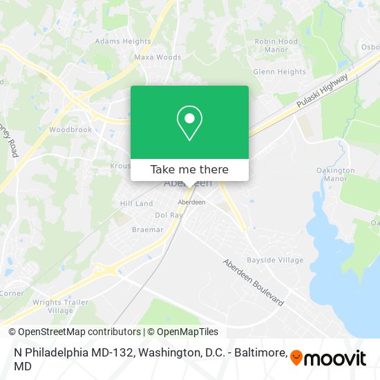 N Philadelphia MD-132 map