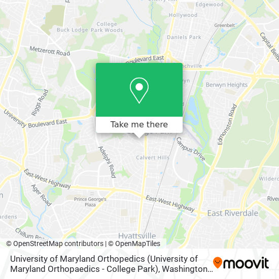 University of Maryland Orthopedics (University of Maryland Orthopaedics - College Park) map