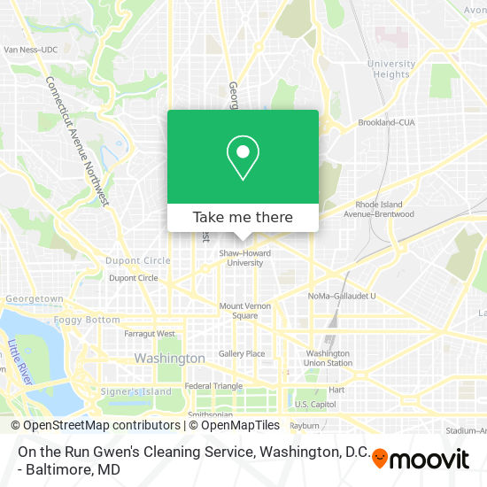 On the Run Gwen's Cleaning Service map