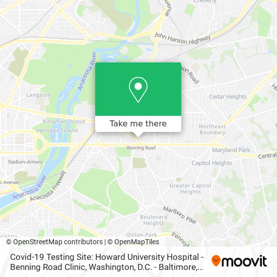 Covid-19 Testing Site: Howard University Hospital - Benning Road Clinic map