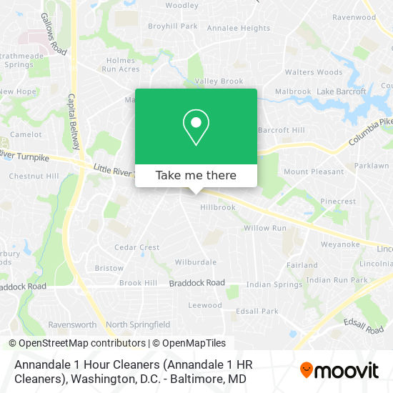 Annandale 1 Hour Cleaners map