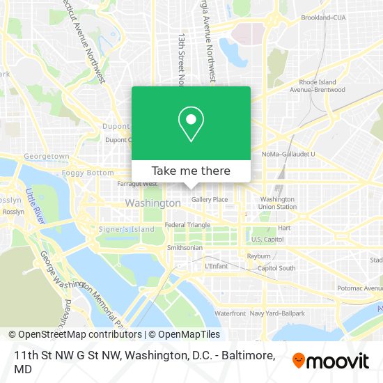 11th St NW G St NW map