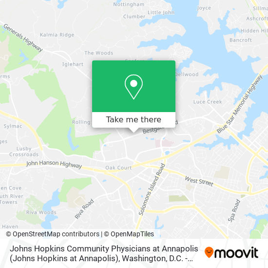 Johns Hopkins Community Physicians at Annapolis (Johns Hopkins at Annapolis) map