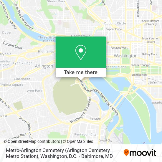 Metro-Arlington Cemetery map