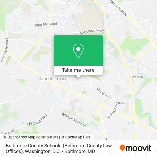 Mapa de Baltimore County Schools (Baltimore County Law Offices)