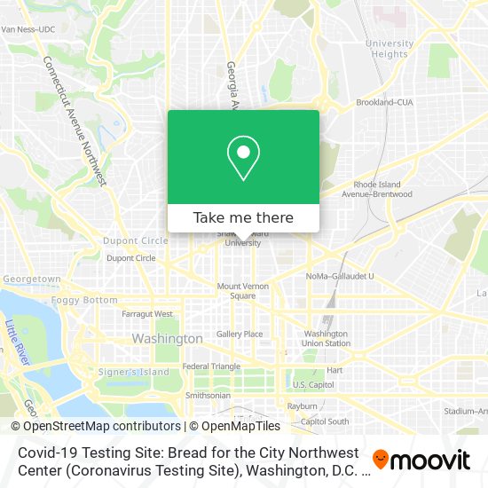 Covid-19 Testing Site: Bread for the City Northwest Center (Coronavirus Testing Site) map