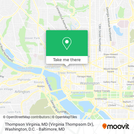 Mapa de Thompson Virginia, MD (Virginia Thompsom Dr)