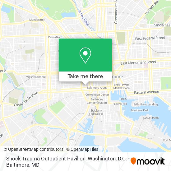 Shock Trauma Outpatient Pavilion map