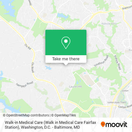 Walk-in Medical Care (Walk in Medical Care Fairfax Station) map