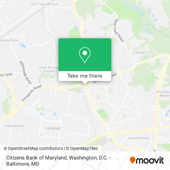 Citizens Bank of Maryland map